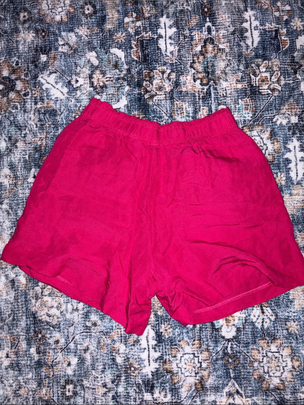H&M Bright Pink Linen Blend Pull On Shorts - Picture 3 of 3